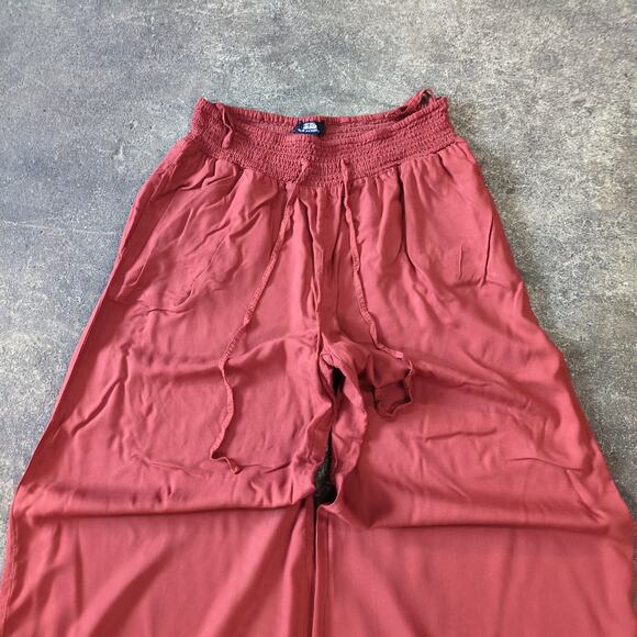 Nation AK Outfitters Wide Leg Harem Pants Womens M Red Boho Loose Baggy NAOO - Picture 2 of 7